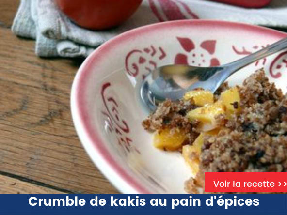 Crumble de kakis au pain d'épices
